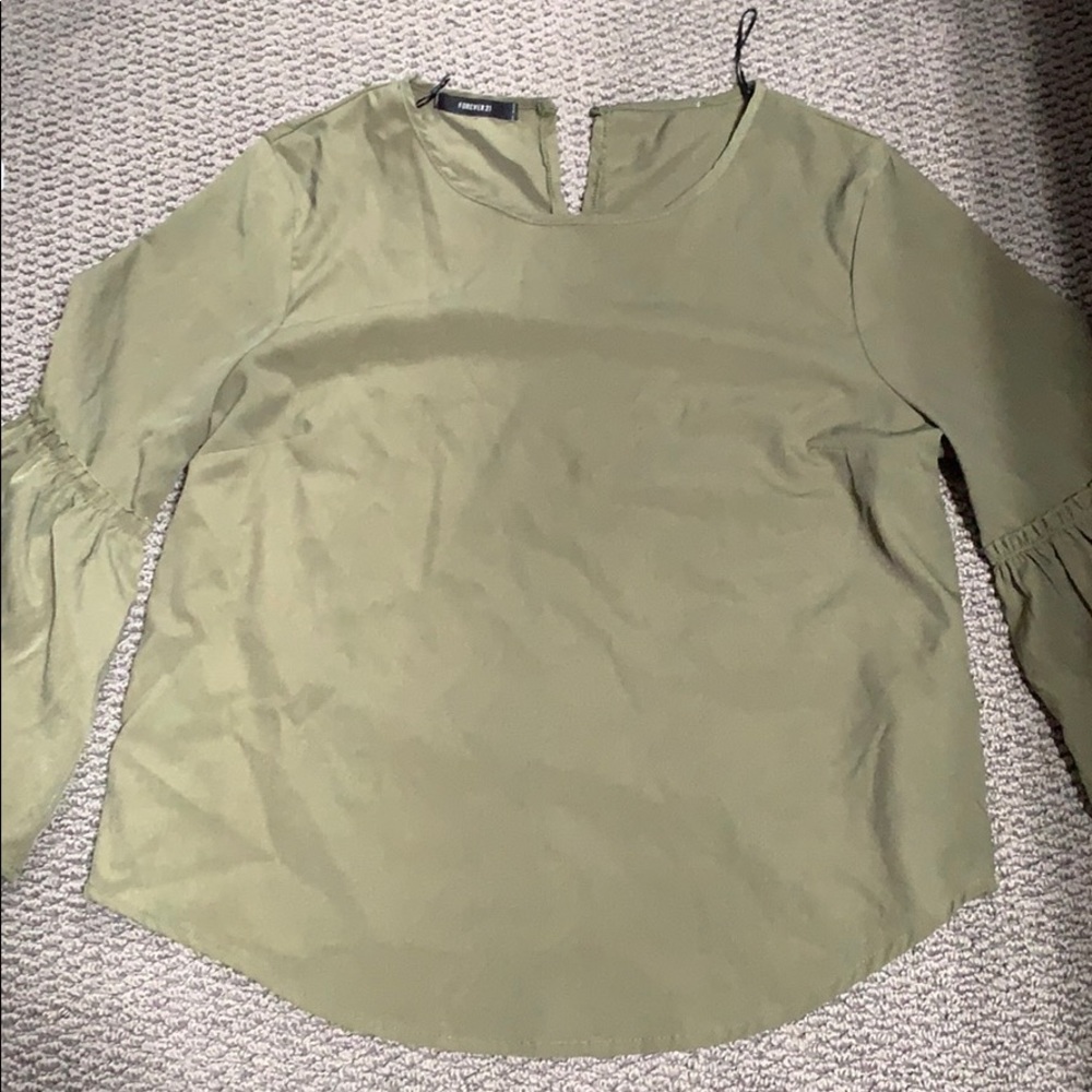 forever 21 green long sleeve shirt